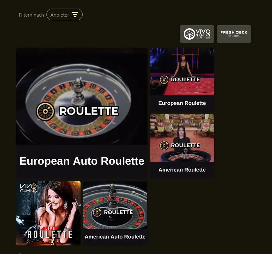 Roulette-Tisch bei 21Grand Casino mit europäischen und amerikanischen Varianten